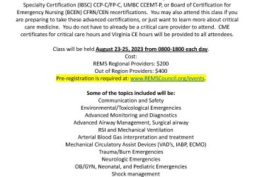 REMS IBSC Approved Critical Care Review Class